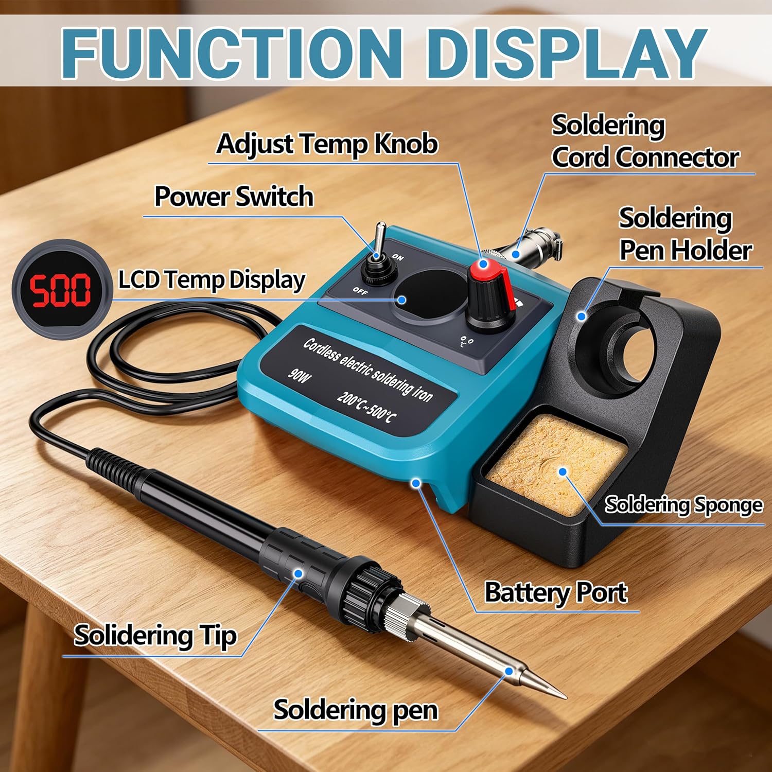 90W LED Digital Cordless Solde - Electronics Repair Kit review and price